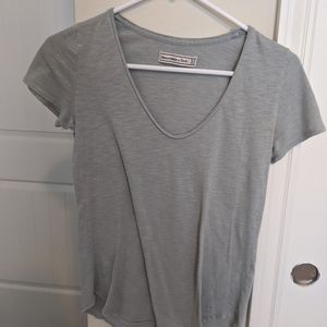 Abercrombie Raw Hem Sage Green T-shirt